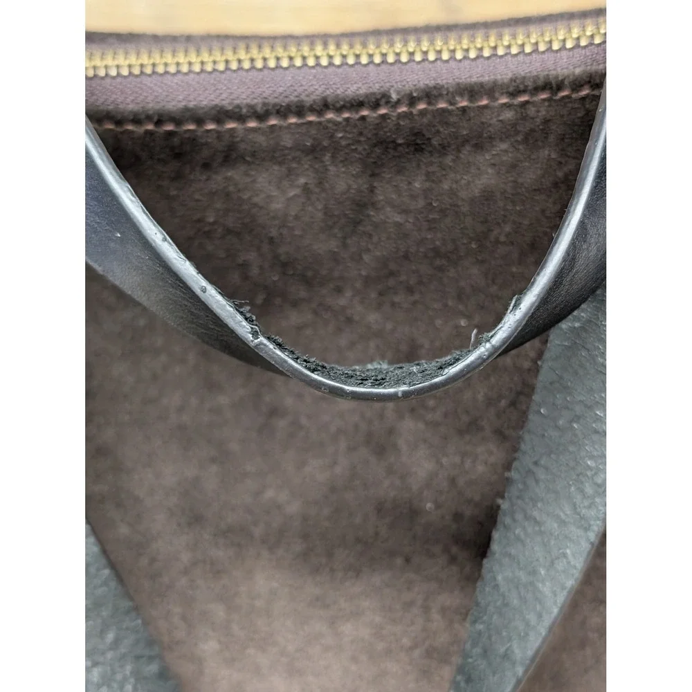 Brown Suede Leather Satchel Bag Top Handle with Detachable Strap‎